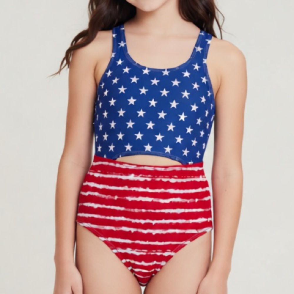 Swimsuit 14-16 years girl usa flag